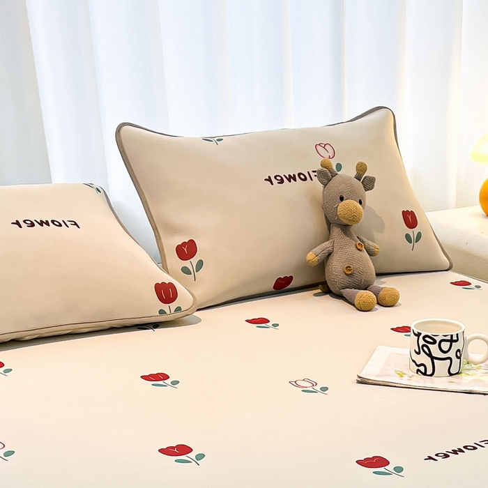 91家纺网 家纺一手货源 找家纺 LIFE.丽芙 2025春夏新款独家研发太空层凉感冰丝枕头套印花包边款 花语