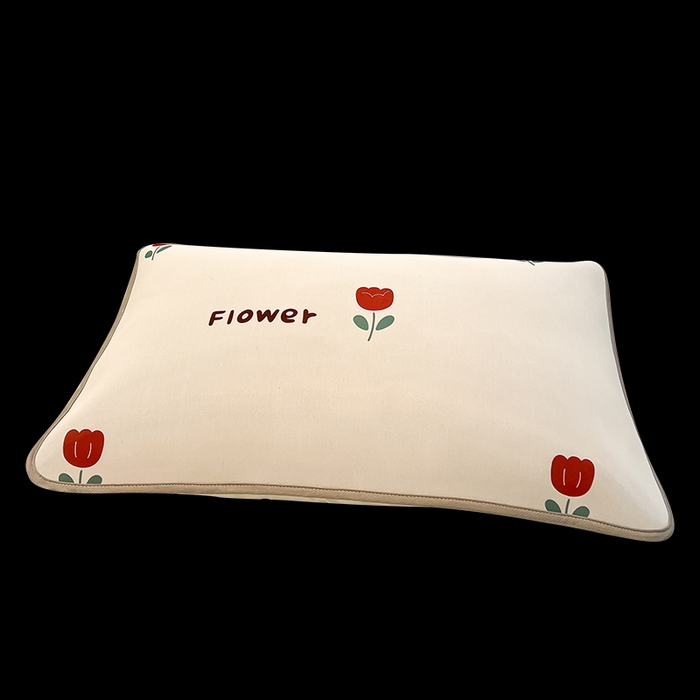 91家纺网 家纺一手货源 找家纺 LIFE.丽芙 2025春夏新款独家研发太空层凉感冰丝枕头套印花包边款 花语