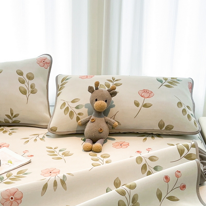 91家纺网 家纺一手货源 找家纺 LIFE.丽芙 2025春夏新款独家研发太空层凉感冰丝枕头套印花包边款 莫妮卡