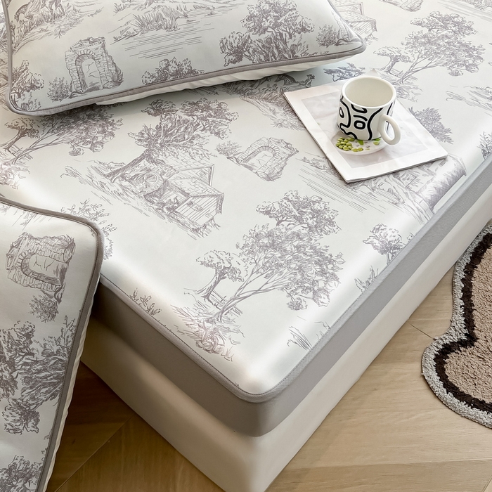 91家纺网 家纺一手货源 找家纺 LIFE.丽芙 2025春夏新款独家研发太空层凉感冰丝枕头套印花包边款 秘密庄园