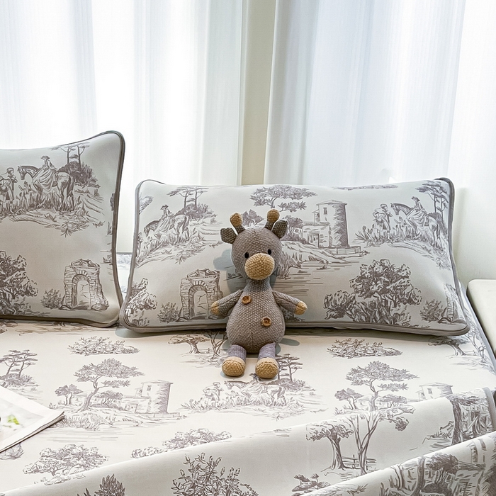 91家纺网 家纺一手货源 找家纺 LIFE.丽芙 2025春夏新款独家研发太空层凉感冰丝枕头套印花包边款 秘密庄园