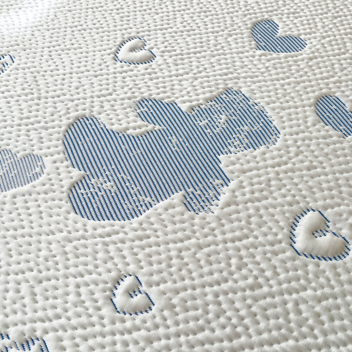 91家纺网 家纺一手货源 找家纺 LIFE.丽芙 2025春夏季新品A类针织提花冰凉豆豆凉感软席床笠三件套加厚冰丝凉席床罩单件（450克）-风格一 熊世界-海蓝