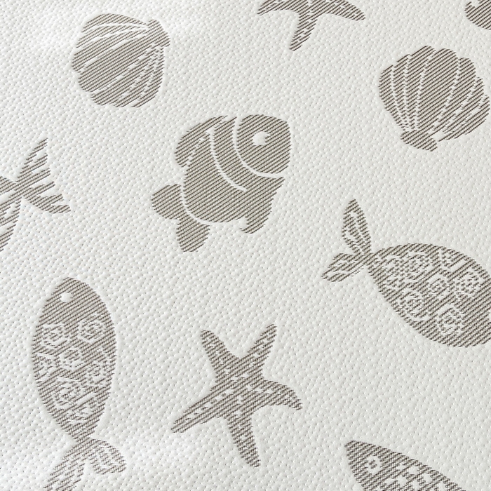 91家纺网 家纺一手货源 找家纺 LIFE.丽芙 2025春夏季新品A类针织提花冰凉豆豆凉感软席床笠三件套加厚冰丝凉席床罩单件（450克）-风格一 海底世界-灰