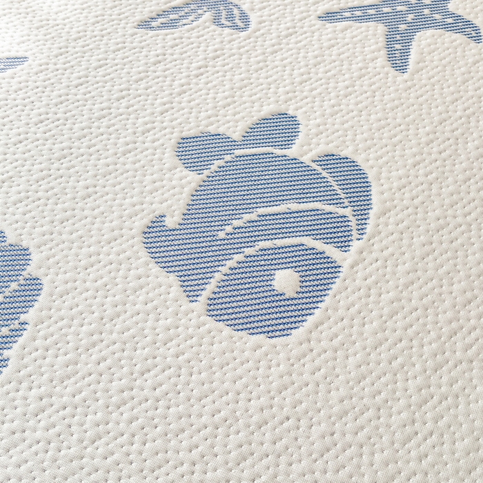 91家纺网 家纺一手货源 找家纺 LIFE.丽芙 2025春夏季新品A类针织提花冰凉豆豆凉感软席床笠三件套加厚冰丝凉席床罩单件（450克）-风格一 海底世界-海蓝