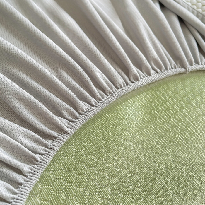 91家纺网 家纺一手货源 找家纺 LIFE.丽芙 2025春夏季新品A类针织提花冰凉豆豆凉感软席床笠三件套加厚冰丝凉席床罩单件（450克）-风格一 卡皮巴拉-绿