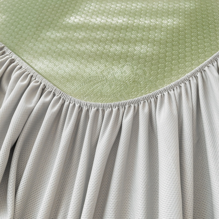 91家纺网 家纺一手货源 找家纺 LIFE.丽芙 2025春夏季新品A类针织提花冰凉豆豆凉感软席床笠三件套加厚冰丝凉席床罩单件（450克）-风格一 卡皮巴拉-绿