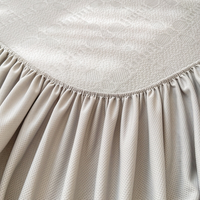 91家纺网 家纺一手货源 找家纺 LIFE.丽芙 2025春夏季新品A类针织提花冰凉豆豆凉感软席床笠三件套加厚冰丝凉席床罩单件（450克）-风格一 维塔-灰