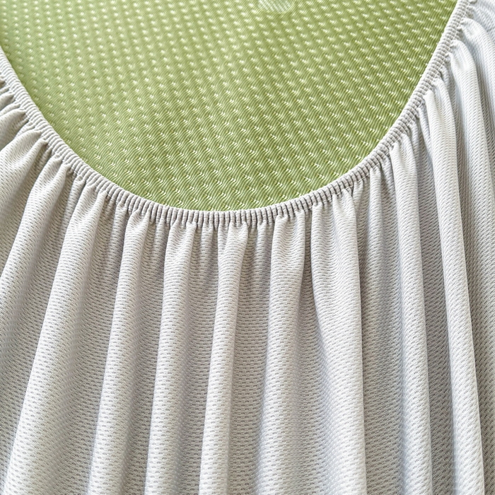 91家纺网 家纺一手货源 找家纺 LIFE.丽芙 2025春夏季新品A类针织提花冰凉豆豆凉感软席床笠三件套加厚冰丝凉席床罩单件（450克）-风格一 南瓜-绿