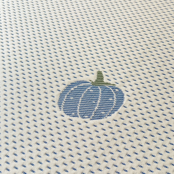 91家纺网 家纺一手货源 找家纺 LIFE.丽芙 2025春夏季新品A类针织提花冰凉豆豆凉感软席床笠三件套加厚冰丝凉席床罩单件（450克）-风格一 南瓜-海蓝