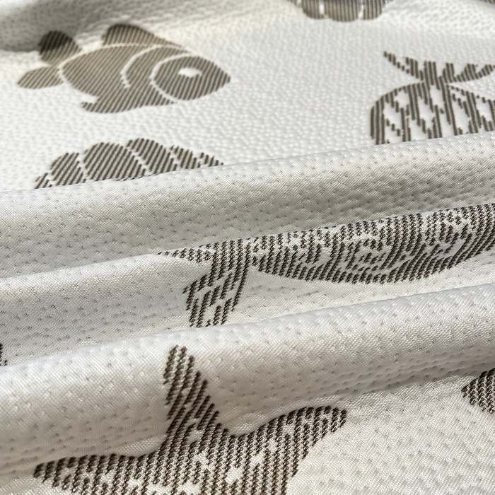 91家纺网 家纺一手货源 找家纺 LIFE.丽芙 2025春夏季新品A类针织提花冰凉豆豆凉感软席床笠三件套加厚冰丝凉席床罩单件（450克）-风格二 海底世界-灰