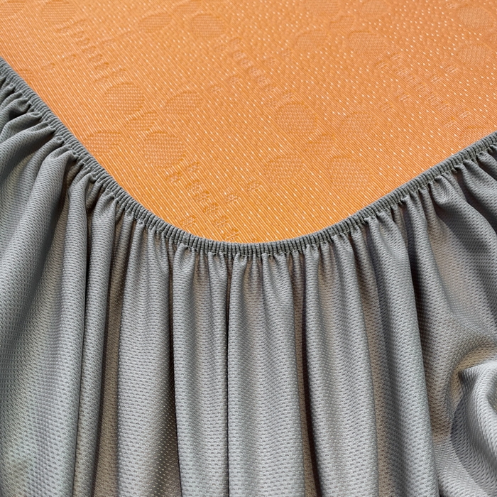 91家纺网 家纺一手货源 找家纺 LIFE.丽芙 2025春夏季新品A类针织提花冰凉豆豆凉感软席床笠三件套加厚冰丝凉席床罩单件（450克）-风格二 维塔-橘