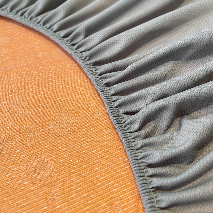 91家纺网 家纺一手货源 找家纺 LIFE.丽芙 2025春夏季新品A类针织提花冰凉豆豆凉感软席床笠三件套加厚冰丝凉席床罩单件（450克）-风格二 维塔-橘