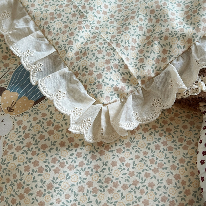 91家纺网 家纺一手货源 找家纺 绫韵家纺 2025新品夏季韩式浪漫小花边空调被夏被薄被子套件系列 百丽兔