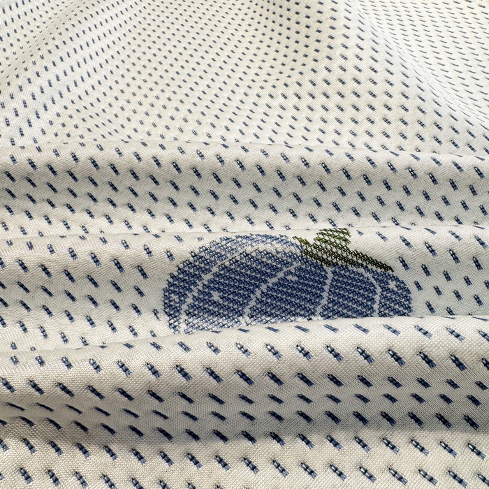 91家纺网 家纺一手货源 找家纺 LIFE.丽芙 2025春夏季新品A类针织提花冰凉豆豆凉感软席床笠三件套加厚冰丝凉席床罩单件（450克）-风格二 南瓜-海蓝