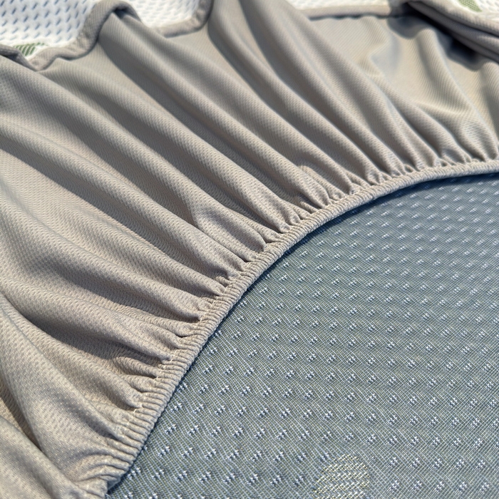 91家纺网 家纺一手货源 找家纺 LIFE.丽芙 2025春夏季新品A类针织提花冰凉豆豆凉感软席床笠三件套加厚冰丝凉席床罩单件（450克）-风格二 南瓜-海蓝