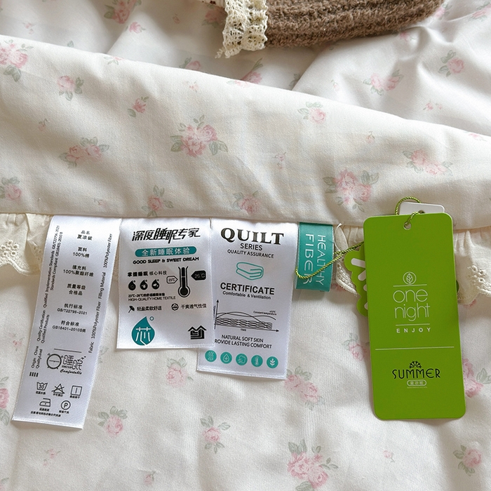 91家纺网 家纺一手货源 找家纺 绫韵家纺 2025新品夏季韩式浪漫小花边空调被夏被薄被子套件系列 艾米丽