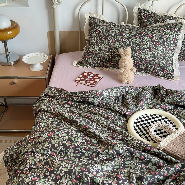 91家纺网 家纺一手货源 找家纺 绫韵家纺 2025新品夏季韩式浪漫小花边空调被夏被薄被子套件系列 长相思