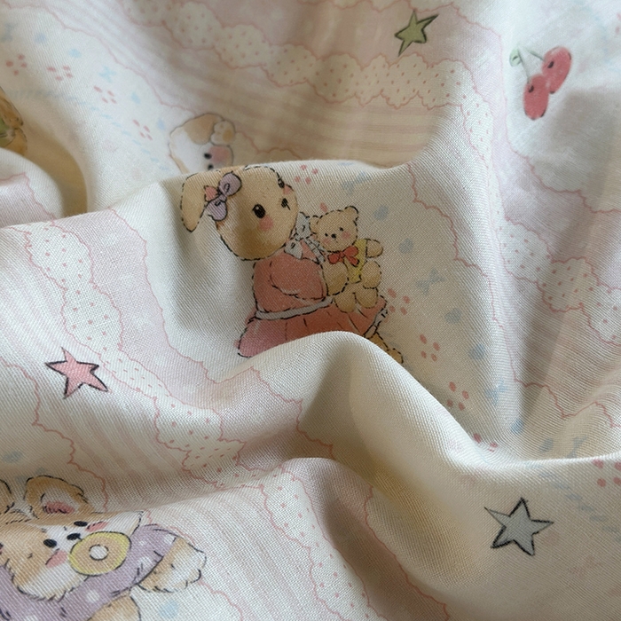 91家纺网 家纺一手货源 找家纺 绫韵家纺 2025夏季新品A类全棉纯棉双层纱法式大花边夏被空调被四件套 茉叶