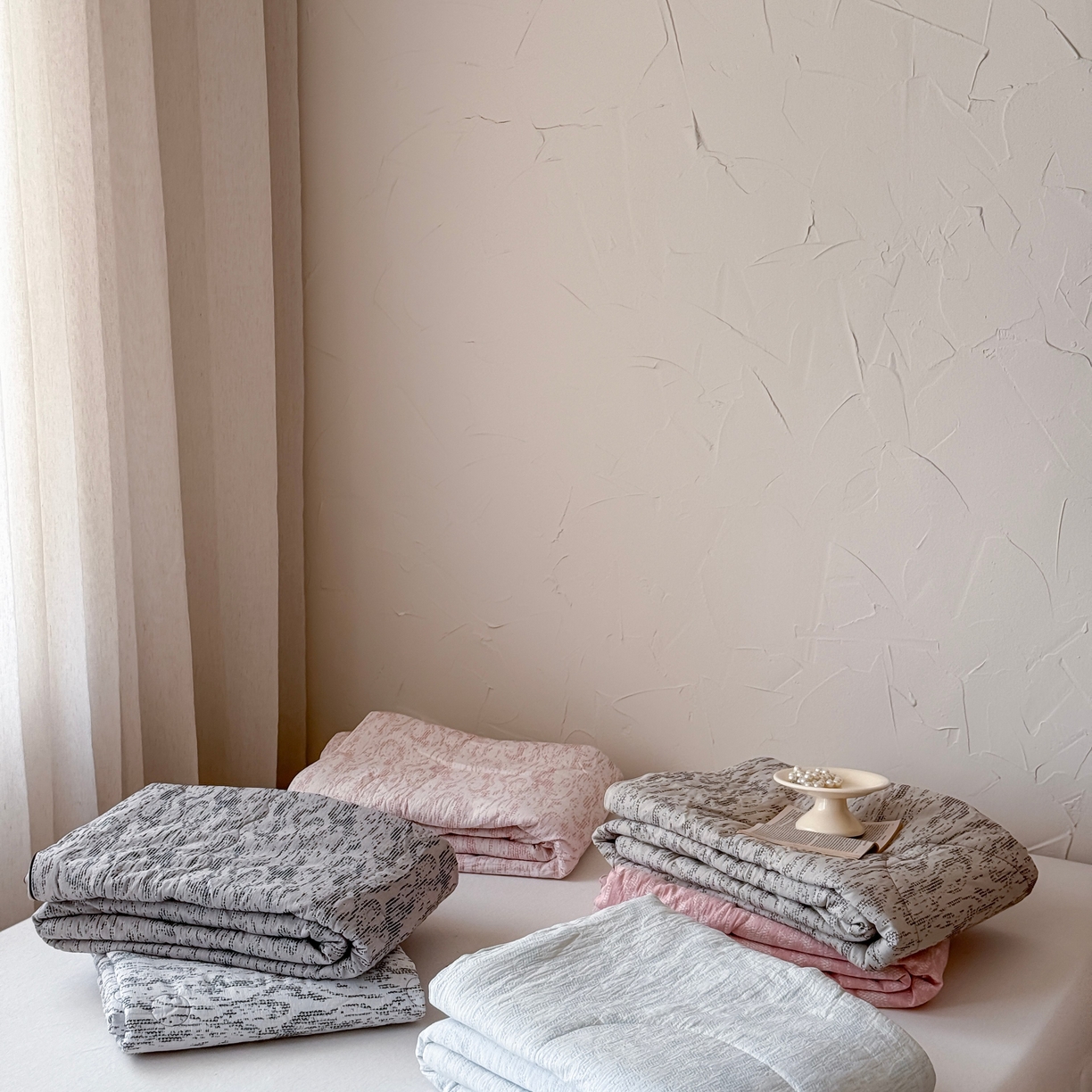 91家纺网 家纺一手货源 找家纺 （总）山舍家居 2025春夏新款色织针刺子提花夏被夏凉被空调被四件套