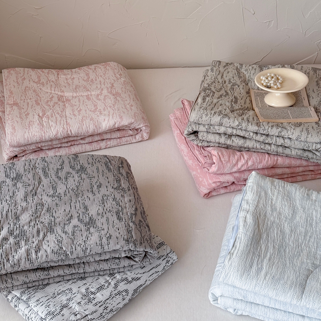 91家纺网 家纺一手货源 找家纺 （总）山舍家居 2025春夏新款色织针刺子提花夏被夏凉被空调被四件套