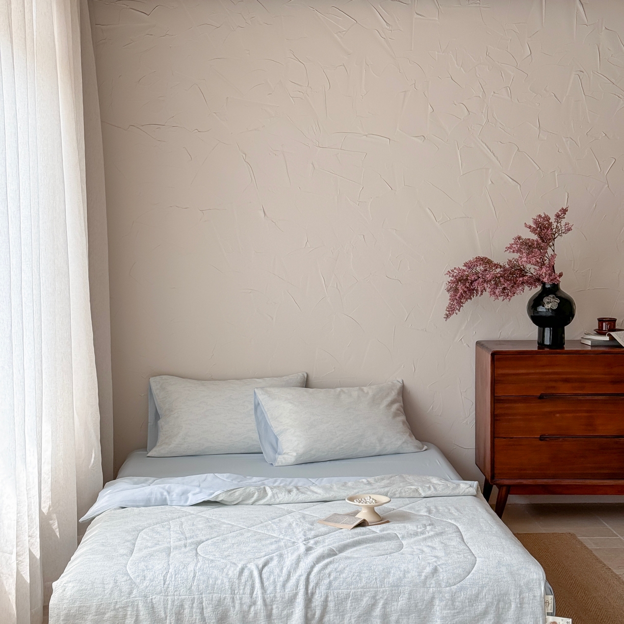 91家纺网 家纺一手货源 找家纺 山舍家居 2025春夏新款色织针刺子提花夏被夏凉被空调被四件套 无由-蓝