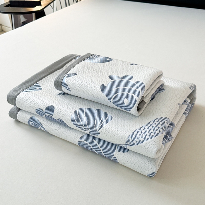 91家纺网 家纺一手货源 找家纺 （总）LIFE.丽芙 2025春夏季新品A类针织提花冰凉豆豆凉感软席子平铺绑带款冰丝凉席三件套（450克）-风格一