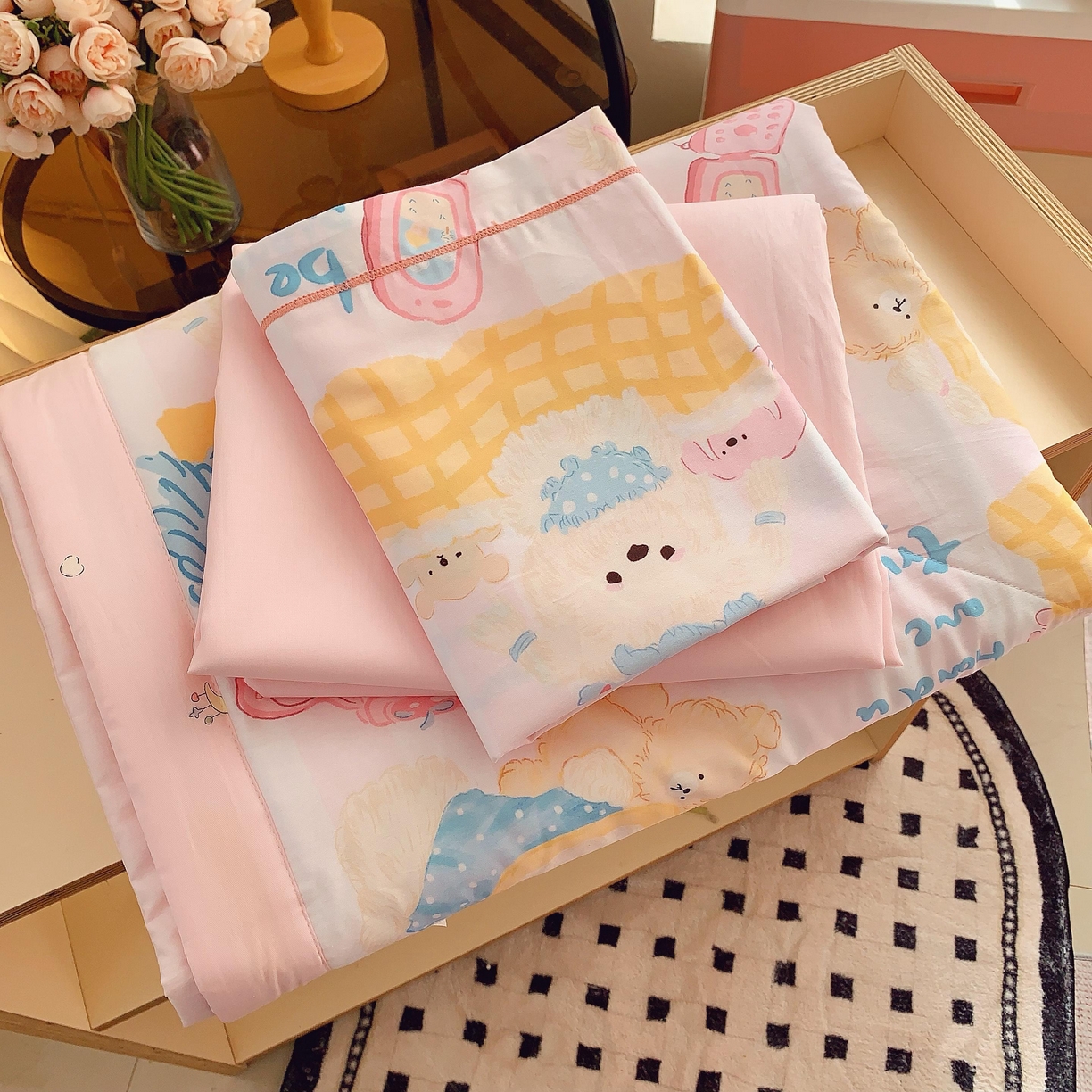 91家纺网 家纺一手货源 找家纺 （总）莱豫家纺 2025春夏新款纯棉全棉夏被夏凉被四件套