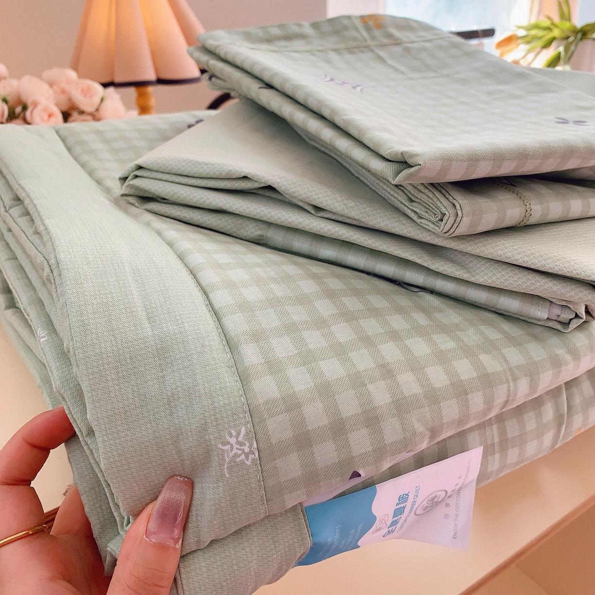 91家纺网 家纺一手货源 找家纺 （总）莱豫家纺 2025春夏新款纯棉全棉夏被夏凉被四件套