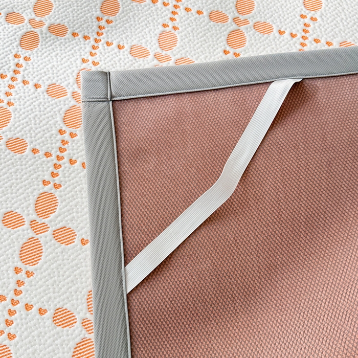 91家纺网 家纺一手货源 找家纺 LIFE.丽芙 2025春夏季新品A类针织提花冰凉豆豆凉感软席子平铺绑带款冰丝凉席三件套（450克）-风格一 维塔-橘