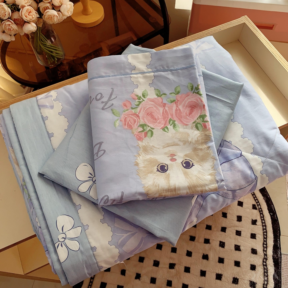 91家纺网 家纺一手货源 找家纺 （总）莱豫家纺 2025春夏新款纯棉全棉夏被夏凉被四件套