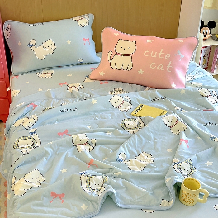 91家纺网 家纺一手货源 找家纺 （总）葡萄家 2025年A类数码印花冰淇淋凉感冰丝凉席夏被夏凉被空调被