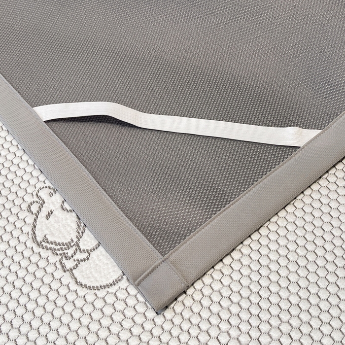 91家纺网 家纺一手货源 找家纺 LIFE.丽芙 2025春夏季新品A类针织提花冰凉豆豆凉感软席子平铺绑带款冰丝凉席三件套（450克）-风格二 卡皮巴拉-灰