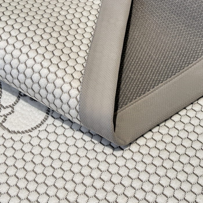 91家纺网 家纺一手货源 找家纺 LIFE.丽芙 2025春夏季新品A类针织提花冰凉豆豆凉感软席子平铺绑带款冰丝凉席三件套（450克）-风格二 卡皮巴拉-灰