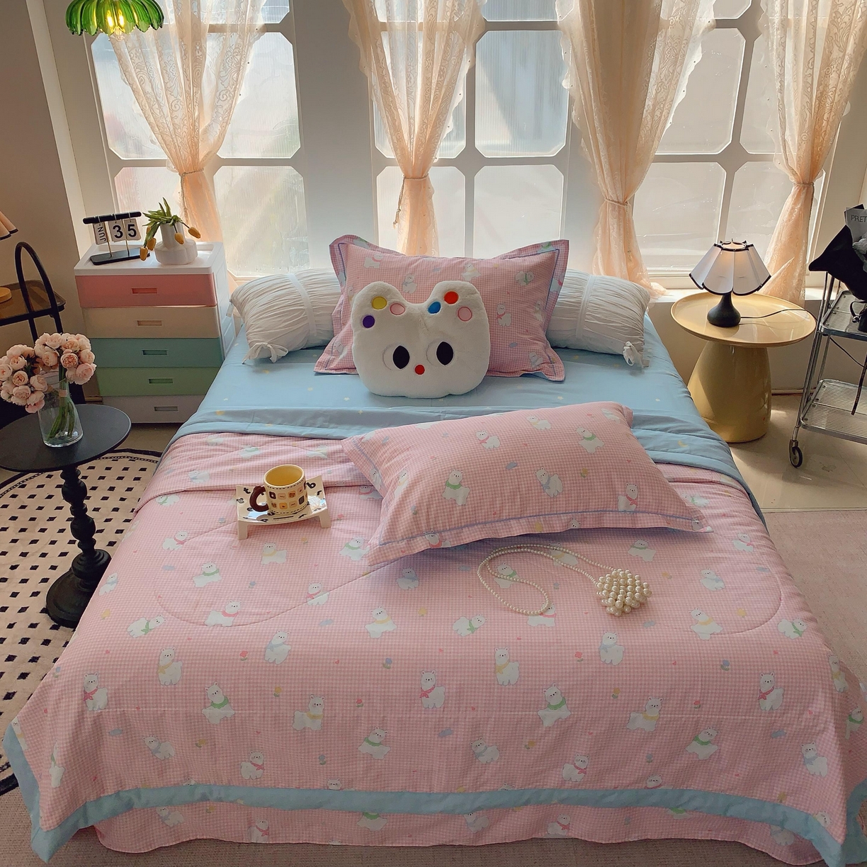 91家纺网 家纺一手货源 找家纺 （总）莱豫家纺 2025春夏新款纯棉全棉夏被夏凉被四件套