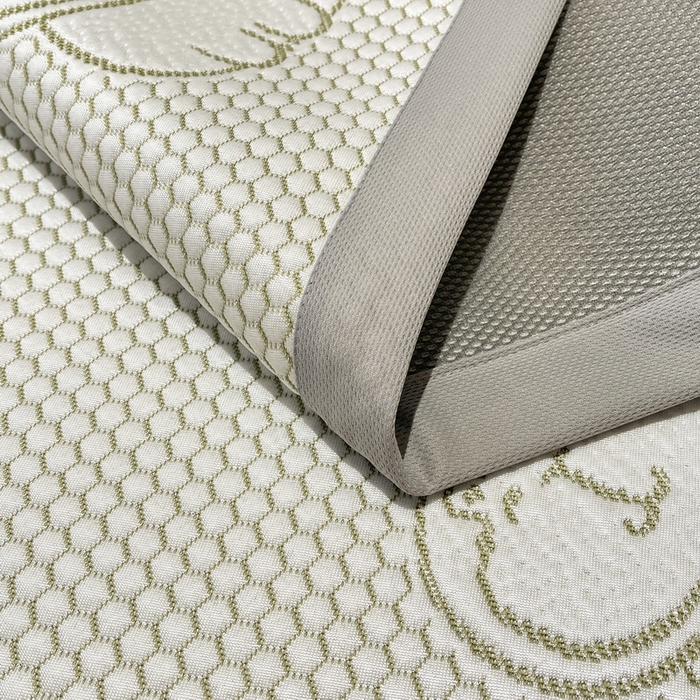 91家纺网 家纺一手货源 找家纺 LIFE.丽芙 2025春夏季新品A类针织提花冰凉豆豆凉感软席子平铺绑带款冰丝凉席三件套（450克）-风格二 卡皮巴拉-绿