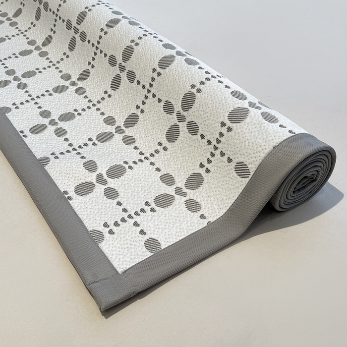 91家纺网 家纺一手货源 找家纺 LIFE.丽芙 2025春夏季新品A类针织提花冰凉豆豆凉感软席子平铺绑带款冰丝凉席三件套（450克）-风格二 维塔-灰