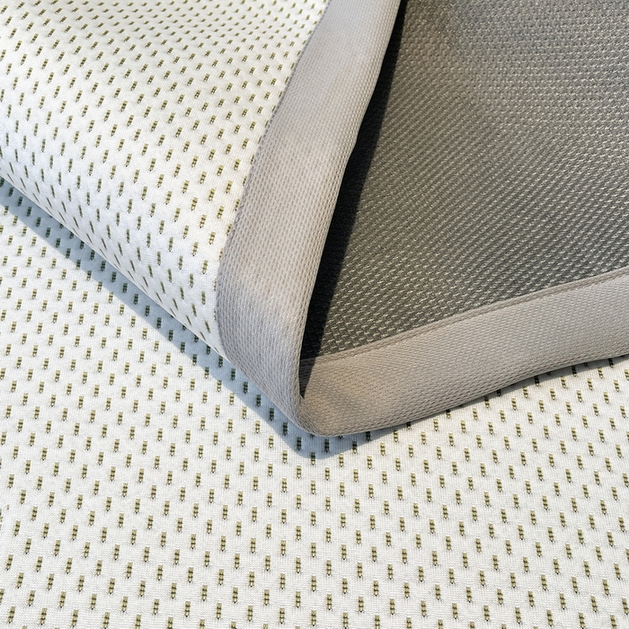 91家纺网 家纺一手货源 找家纺 LIFE.丽芙 2025春夏季新品A类针织提花冰凉豆豆凉感软席子平铺绑带款冰丝凉席三件套（450克）-风格二 南瓜-绿