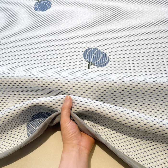 91家纺网 家纺一手货源 找家纺 LIFE.丽芙 2025春夏季新品A类针织提花冰凉豆豆凉感软席子平铺绑带款冰丝凉席三件套（450克）-风格二 南瓜-海蓝