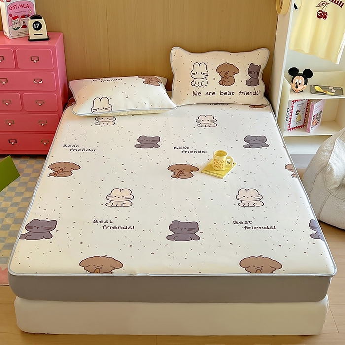 91家纺网 家纺一手货源 找家纺 葡萄家 2025年A类数码印花冰淇淋凉感冰丝凉席夏被夏凉被空调被 动物乐园