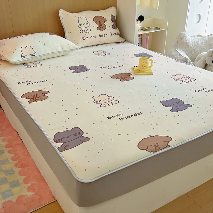 91家纺网 家纺一手货源 找家纺 葡萄家 2025年A类数码印花冰淇淋凉感冰丝凉席夏被夏凉被空调被 动物乐园