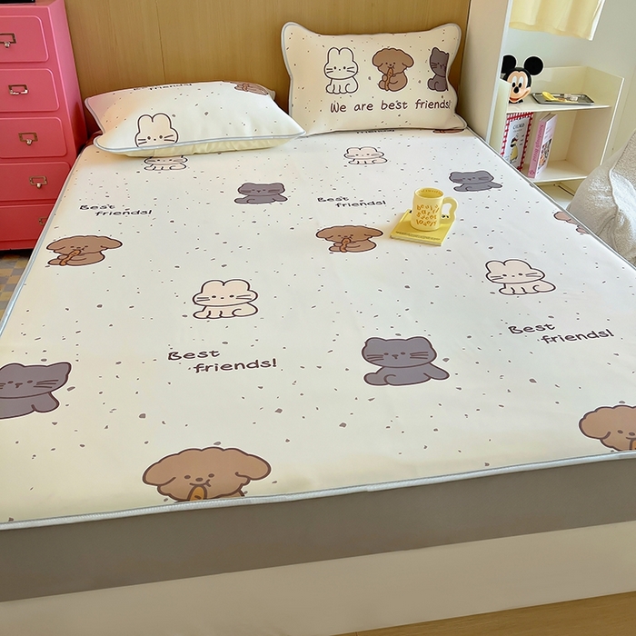 91家纺网 家纺一手货源 找家纺 葡萄家 2025年A类数码印花冰淇淋凉感冰丝凉席夏被夏凉被空调被 动物乐园