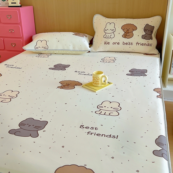 91家纺网 家纺一手货源 找家纺 葡萄家 2025年A类数码印花冰淇淋凉感冰丝凉席夏被夏凉被空调被 动物乐园