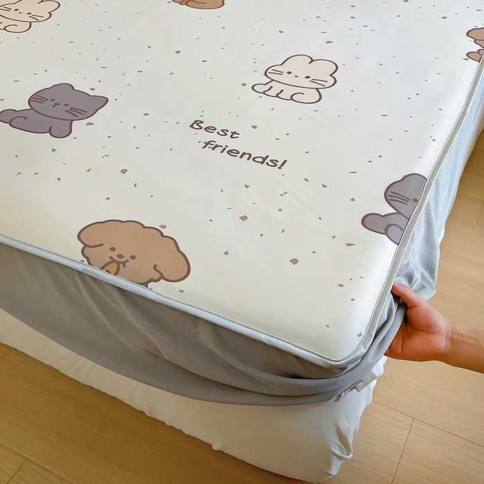 91家纺网 家纺一手货源 找家纺 葡萄家 2025年A类数码印花冰淇淋凉感冰丝凉席夏被夏凉被空调被 动物乐园