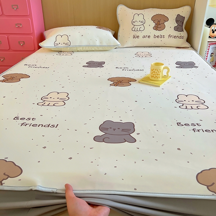 91家纺网 家纺一手货源 找家纺 葡萄家 2025年A类数码印花冰淇淋凉感冰丝凉席夏被夏凉被空调被 动物乐园