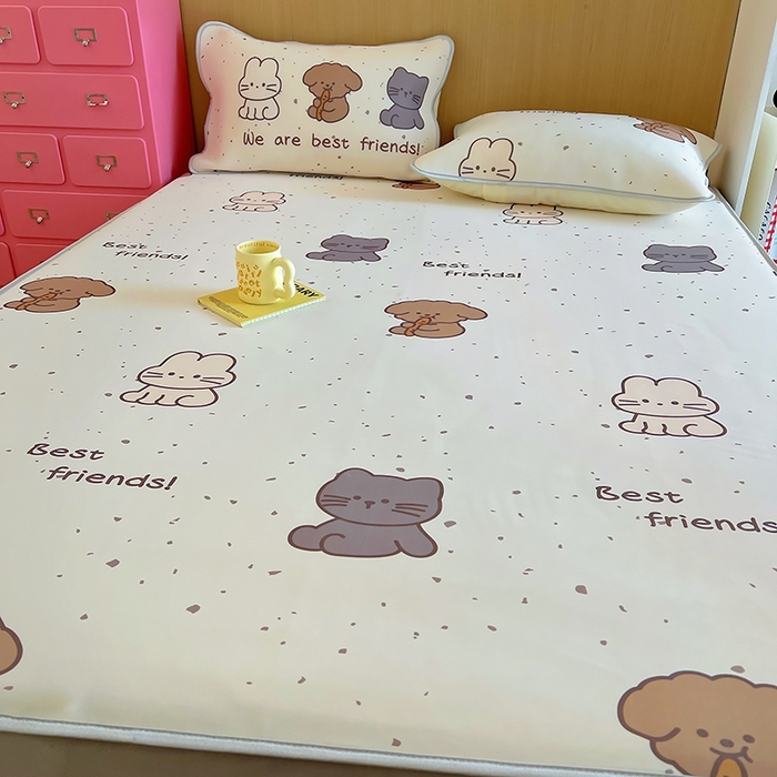 91家纺网 家纺一手货源 找家纺 葡萄家 2025年A类数码印花冰淇淋凉感冰丝凉席夏被夏凉被空调被 动物乐园