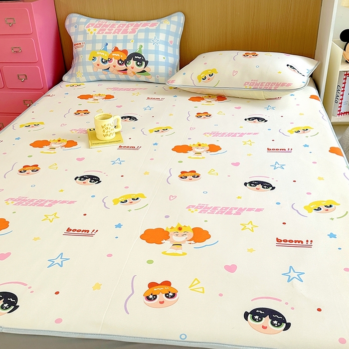 91家纺网 家纺一手货源 找家纺 葡萄家 2025年A类数码印花冰淇淋凉感冰丝凉席夏被夏凉被空调被 飞天女警