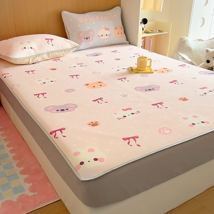 91家纺网 家纺一手货源 找家纺 葡萄家 2025年A类数码印花冰淇淋凉感冰丝凉席夏被夏凉被空调被 可爱小动物