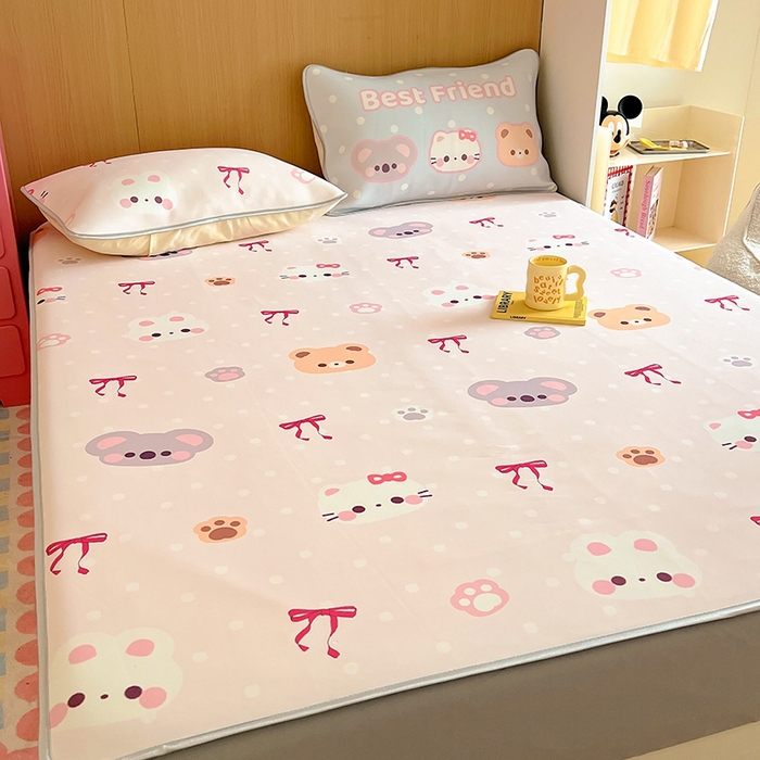 91家纺网 家纺一手货源 找家纺 葡萄家 2025年A类数码印花冰淇淋凉感冰丝凉席夏被夏凉被空调被 可爱小动物