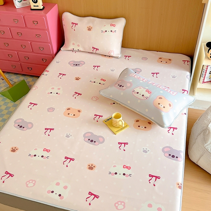 91家纺网 家纺一手货源 找家纺 葡萄家 2025年A类数码印花冰淇淋凉感冰丝凉席夏被夏凉被空调被 可爱小动物