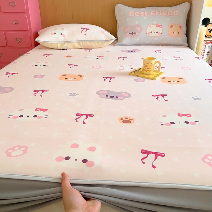 91家纺网 家纺一手货源 找家纺 葡萄家 2025年A类数码印花冰淇淋凉感冰丝凉席夏被夏凉被空调被 可爱小动物